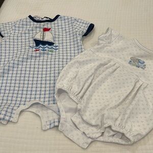 Two magnolia baby boy’s onesies. Size 9 months